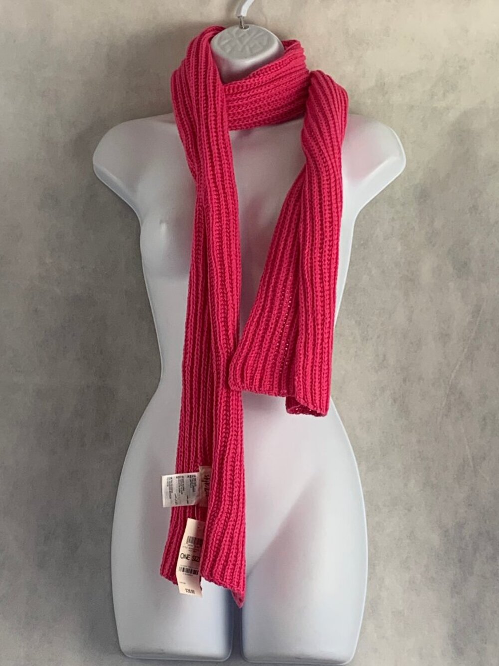 Style & Co. Women's Ribbed Muffler Scarf, Hot Pink, One Size Fits Most